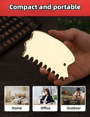 Equipo de masaje de cabeza de latón natural Gua Sha tabla de masaje de la piel peine de masaje de piedra Guasha masajeador de cabeza salón de salud del cabello