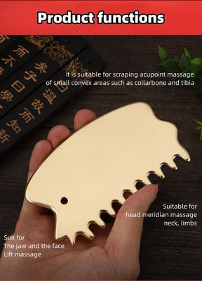 Equipo de masaje de cabeza de latón natural Gua Sha tabla de masaje de la piel peine de masaje de piedra Guasha masajeador de cabeza salón de salud del cabello