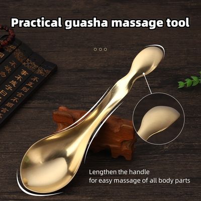 Masajeador facial de spa de latón natural Cuchara de raspado de Gua Sha para masaje meridiano y equipo de masaje para el cuidado de la piel