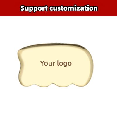 Logotipo personalizado Disponible tabla de raspado de Gua Sha de metal de latón para el masaje facial Spa Masajista Meridiano Masaje Herramienta para el cuidado de la piel en casa