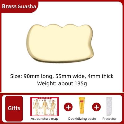 Logotipo personalizado Disponible tabla de raspado de Gua Sha de metal de latón para el masaje facial Spa Masajista Meridiano Masaje Herramienta para el cuidado de la piel en casa