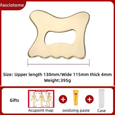 Herramienta de masaje Cuerpo de cobre Cuerpo Gua Sha Raspador de latón Cuerpo de tablero Gua Sha Cuerpo Guasha Meridiano Acupuntura Equipo de masaje de raspado