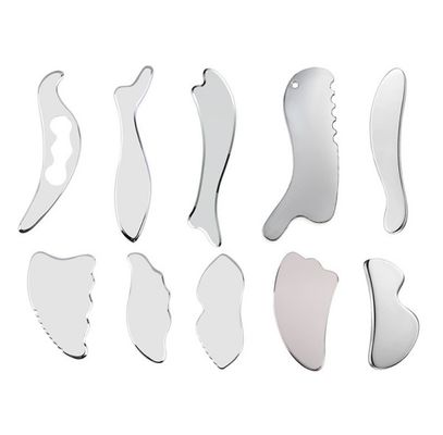 Masaje muscular Logotipo personalizado Masajeador Productos de acero inoxidable 304 Guasha Herramienta Forma de corazón Gua Sha Acero inoxidable