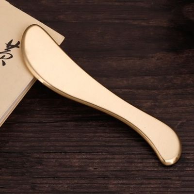 Masajista corporal de forma S de latón natural de metal Gua Sha tabla de raspado Guasha Facial Spa Meridiano Masaje Herramienta de belleza para el cuidado de la piel