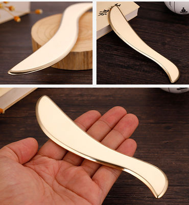 Masajista corporal de forma S de latón natural de metal Gua Sha tabla de raspado Guasha Facial Spa Meridiano Masaje Herramienta de belleza para el cuidado de la piel