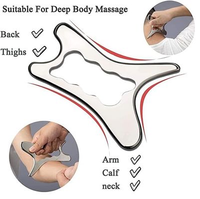 Propiedades 304 Acero inoxidable Gua Sha Tabla de masaje de la cabeza para el cuidado de la salud de la piel y masajeador de relajación muscular