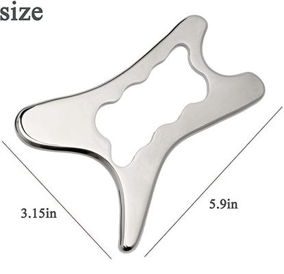 Propiedades 304 Acero inoxidable Gua Sha Tabla de masaje de la cabeza para el cuidado de la salud de la piel y masajeador de relajación muscular