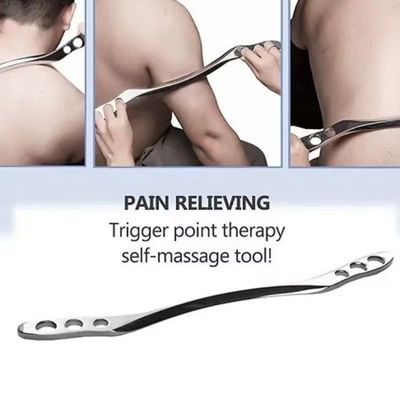 Masajeador corporal de acero inoxidable de plata para relajación muscular de los músculos. Herramientas de masaje. Ejercicio Fisioterapia.