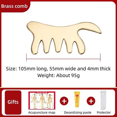 Cuidado del cabello Salón de belleza Herramienta de masaje del cuero cabelludo peine Guasha Masajeador de cabeza de piedra para latón natural Gua Sha tabla y coche de pelo