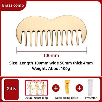 Dientes finos de latón natural Gua Sha Junta Cuero cabelludo Peinado de masaje Guasha Cabeza de piedra Masajista de cabello Salón de belleza