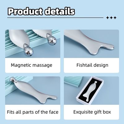 Masajista facial de spa de aleación de zinc de plata Gua Sha tabla de raspado para el Meridian Acupoint Masaje Cuidado de la piel herramienta de salón de belleza