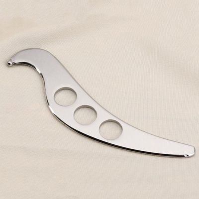 Tabla de masaje para el cuero cabelludo de plata Gua Sha hecha de acero inoxidable 304 para relajación muscular y fitness deportivo
