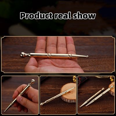 Herramientas de masaje de latón de cobre manual de acupresión Reflexología Pluma para el cuidado de la salud corporal Terapia de tejidos de masaje palillo de oro