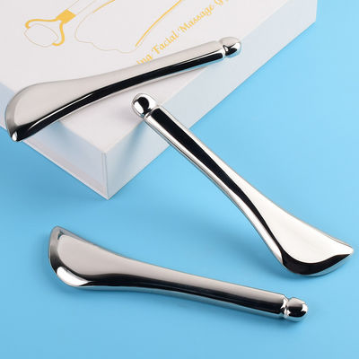 Varita de masaje de acero inoxidable Gua Sha 304 Guasha Stick Forma de cuchara de metal para masaje de músculos faciales y corporales