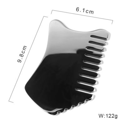 Equipo de masaje para la cabeza herramientas de masaje personalizadas para la cara de rodillos de masaje de metal Guasha Comb 304 de acero inoxidable Guasha Comb