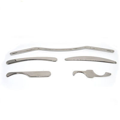 Propiedades de plata de acero inoxidable de grado médico Herramientas Gua Sha para masajeador de belleza Propiedades 5 en 1 conjunto