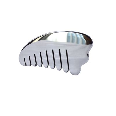 Cuerno de plata en forma de acero inoxidable Gua Sha Cuero cabelludo Peinado de masaje Guasha Cabeza de piedra Masajista de cabello Salón de belleza