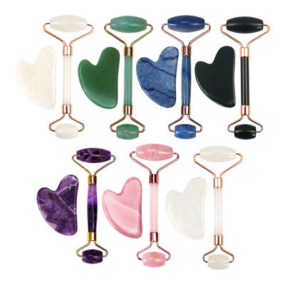Herramienta de masaje facial con rodillos de gua sha y rodillos de jade para masajes corporales