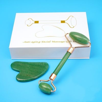 Herramienta de masaje facial con rodillos de gua sha y rodillos de jade para masajes corporales