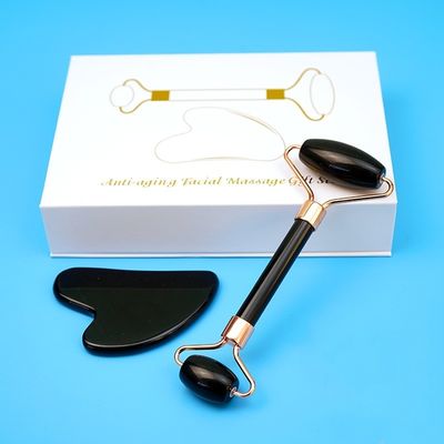 Herramienta de masaje facial con rodillos de gua sha y rodillos de jade para masajes corporales