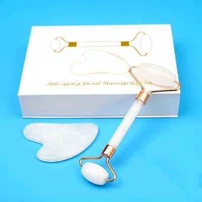 Herramienta de masaje facial con rodillos de gua sha y rodillos de jade para masajes corporales