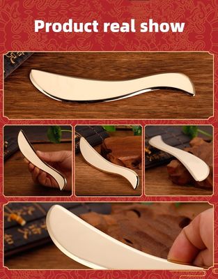 Herramienta de masaje muscular en forma de S Gua Sha Cobre puro raspando la espalda Masajista corporal Guasha Tabla para el cuidado de la piel del cuello y el cuerpo