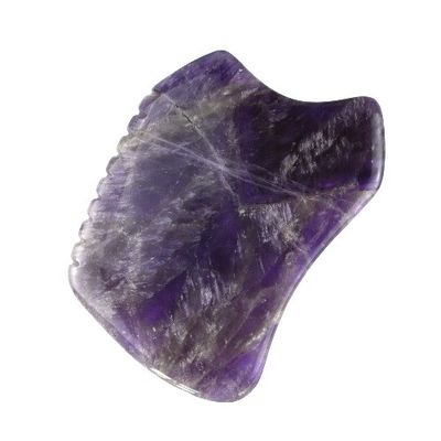 Piedra de raspado púrpura Gua Sha herramienta de masaje para la placa de Guasha facial de cristal de amatista y jade natural