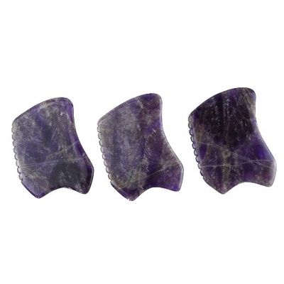 Piedra de raspado púrpura Gua Sha herramienta de masaje para la placa de Guasha facial de cristal de amatista y jade natural