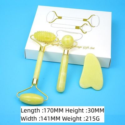 2024 Black Jade Roller Gua Sha Set para masaje corporal y cuidado facial natural de la piel de doble cabeza