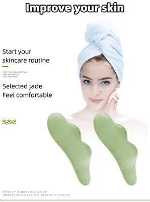 Herramientas de masaje de jade de Xiuyan 100% natural de doble cara de piedra de jade para estimular el flujo sanguíneo y aliviar el estrés