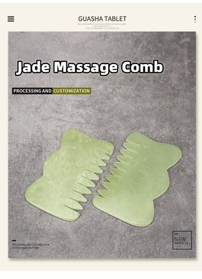 Equipo de masaje para la cabeza Peinado de cabello de jade Guasha Peinado de masaje para belleza y propiedades de jade Xiuyan