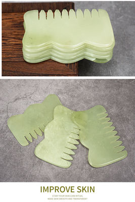 Equipo de masaje para la cabeza Peinado de cabello de jade Guasha Peinado de masaje para belleza y propiedades de jade Xiuyan