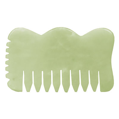 Natural Xiuyan Jade Gua Sha Acupoint Masaje Peinado para el cabello para relajación de la cabeza Guasha Peinado