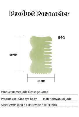 Natural Xiuyan Jade Gua Sha Acupoint Masaje Peinado para el cabello para relajación de la cabeza Guasha Peinado
