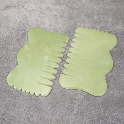 Natural Xiuyan Jade Gua Sha Acupoint Masaje Peinado para el cabello para relajación de la cabeza Guasha Peinado