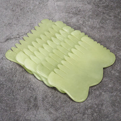 Natural Xiuyan Jade Gua Sha Acupoint Masaje Peinado para el cabello para relajación de la cabeza Guasha Peinado