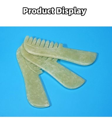 Suministro de raspado verde jade Gua Sha Piedra masaje de cabello facial Guasha peinado Herramientas Peinado Xiuyu con logotipo personalizado disponible