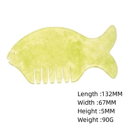Equipo de masaje para la cabeza 2024 Producto Xiuyan Jade Comb Guasha Jade Stone Scraping Masaje en verde y amarillo