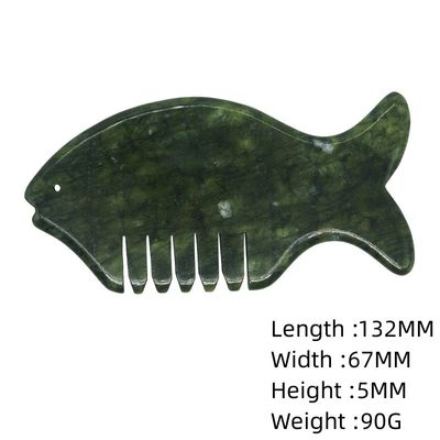 Equipo de masaje para la cabeza 2024 Producto Xiuyan Jade Comb Guasha Jade Stone Scraping Masaje en verde y amarillo