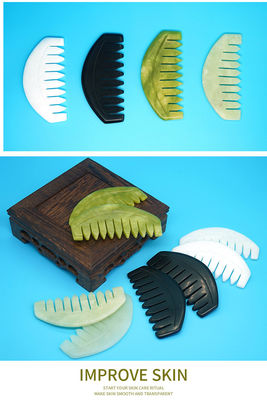 2023 Logotipo personalizado disponibleJade Comb Gua Sha herramienta de raspado para el cuidado del cuero cabelludo y los músculos del cuerpo