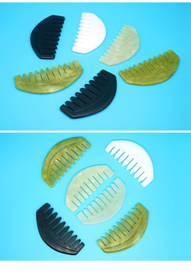 2023 Logotipo personalizado disponibleJade Comb Gua Sha herramienta de raspado para el cuidado del cuero cabelludo y los músculos del cuerpo