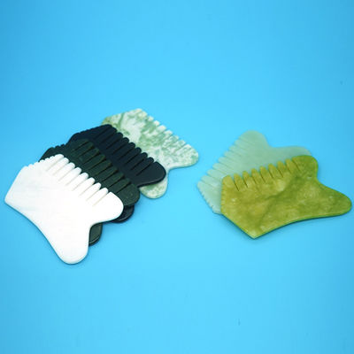Cabello de la cabeza Masajistas de la cabeza con acupuntura Terapia de la cabeza Tratamiento de puntos de disparo Piedra de Jade Gua Sha Peinado Herramientas de masaje
