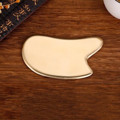 Herramienta de masaje de cara/cuerpo 2024 Tabla de raspado de Gua Sha de metal de latón para masaje de spa facial y masaje de meridianos para el cuidado de la piel