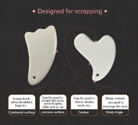 Tabla de masaje de cerámica Guasha La mejor opción para el cuidado de la piel del rostro y el cuerpo Tratamiento de Gua Sha en el cuidado de la salud de Spa
