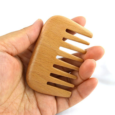 Peinado para barba de madera de haya marrón caliente Peinados de bolsillo Peinados para cabello de mujeres Peinado para cabello de madera Peinado para herramientas de masaje