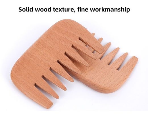 Peinado para barba de madera de haya marrón caliente Peinados de bolsillo Peinados para cabello de mujeres Peinado para cabello de madera Peinado para herramientas de masaje