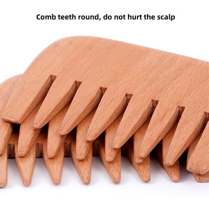 Peinado para barba de madera de haya marrón caliente Peinados de bolsillo Peinados para cabello de mujeres Peinado para cabello de madera Peinado para herramientas de masaje