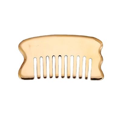 Herramienta de masaje de cabeza de masaje de músculo Logotipo personalizado Herramienta de masaje de cuero cabelludo Cuadrado de latón Gua Sha Comb Metal de cobre Gua Sha Comb