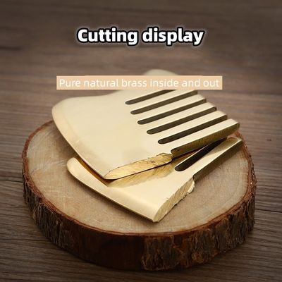 Herramienta de masaje de cabeza de masaje de músculo Logotipo personalizado Herramienta de masaje de cuero cabelludo Cuadrado de latón Gua Sha Comb Metal de cobre Gua Sha Comb