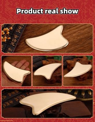 Equipo de masaje personalizado Cuerpo en forma de corazón de cobre puro Cuidado de la salud Guasha Scraping Board Oro Color Latón Metal Gua Sha Herramienta de masaje